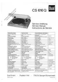 Notice DUAL CS 616 Q Platine_disque