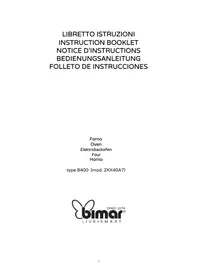 Notice Bimar B400 Forno