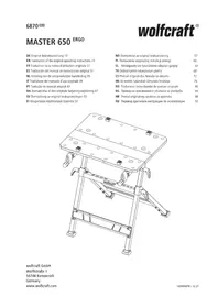 Notice WOLFCRAFT MASTER 650 ERGO рабочий стол