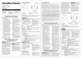 Notice HAMILTON BEACH 62631 Robot de cuisine