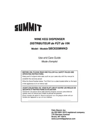 Notice Summit SBC635MWKD Tireuse à bière