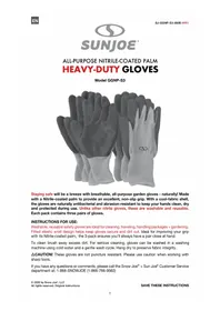 Notice Sun Joe GGNPS3 Gants de protection