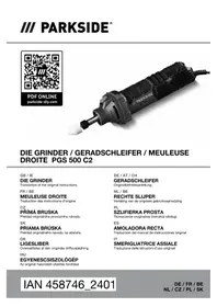 Notice PARKSIDE PGS 500 C2 Meuleuse électrique