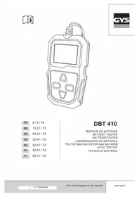 Notice GYS DBT 410 измерительное оборудование