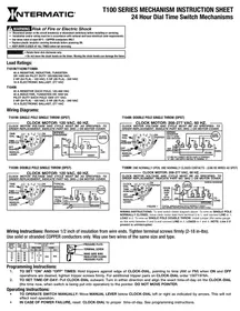 Notice INTERMATIC T101M Commutateur