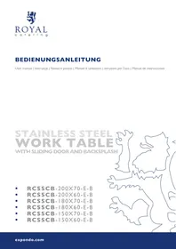 Notice Royal Catering RCSSCB180X60EB Table de travail en inox