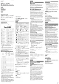 Notice SONY BKMFW16 Adaptateur vidéo