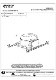 Notice Progress Lighting P841ICAT Éclairage