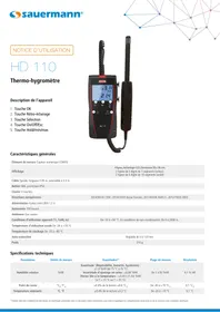 Notice Sauermann HD 110 équipements de mesure