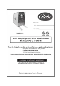 Notice Globe GPDL Machine à découper alimentaire