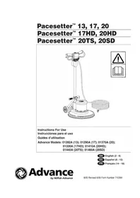 Notice ADVANCE PACESETTER 20SD Nettoyant pour sol