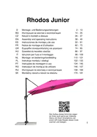 Notice SCHNEIDER RHODOS JUNIOR Parasol