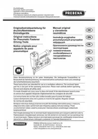 Notice Prebena 2PJ50SVNT Agrafeuse pneumatique