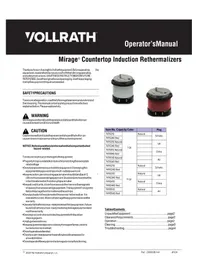 Notice Vollrath MIRAGE 7470410 Placa de inducción