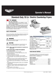 Notice Vollrath FFA7110 Freidora