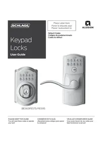 Notice Schlage BE365 Serrure