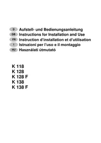 Notice Wamsler K118 Tűzhely