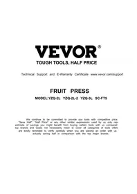 Notice Vevor YZQ2L Juicer