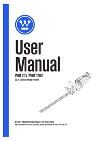 Notice WESTINGHOUSE WHT20V Cordless electric hedge trimmer