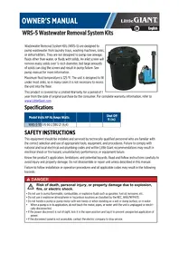 Notice Little Giant WRS5 Pompe