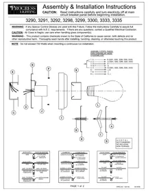 Notice Progress Lighting P3298 Éclairage