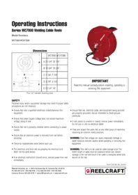 Notice Reelcraft WC7000 Enrouleur de câble électrique