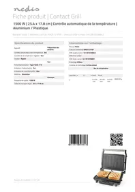 Notice NEDIS KAGR121FSR Grille pain