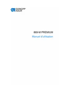 Notice Dürkopp Adler 869M PREMIUM Machine à coudre