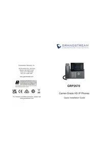 Notice GRANDSTREAM GRP2670 Téléphone fixe IP