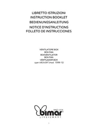 Notice Bimar VBOX39T Ventilatore