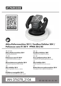 Notice PARKSIDE PPMA 20LI B2 Ponceuse