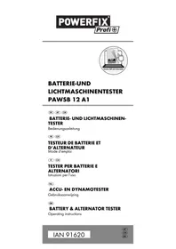 Notice POWERFIX PAWS 2 A1 Battery and alternator tester