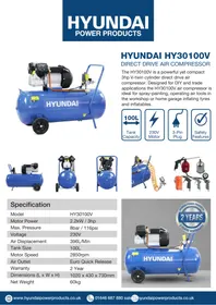 Notice HYUNDAI HY30100V Compresseur