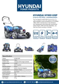 Notice HYUNDAI HYM510SP Tondeuse à gazon