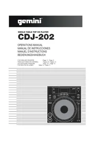 Notice GEMINI CDJ202 Reproductor/grabador de cd