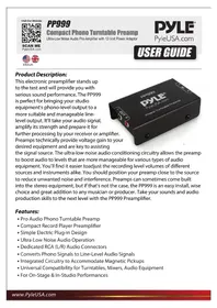 Notice Pyle PP999 Recepteur