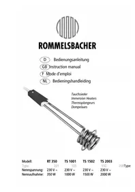 Notice Rommelsbacher RTG 351 Chauffe-eau électrique portable