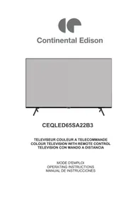 Notice CONTINENTAL EDISON CEQLED65SA22B3 Televisión