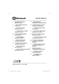 Notice EINHELL GECR 1820 LI E SOLO Motoculteur