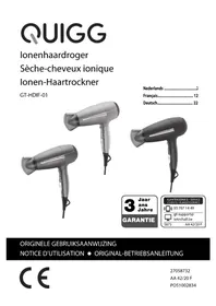 Notice QUIGG GTHDIF01 Haardroger