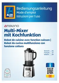 Notice Ambiano GTMM01CH Robot de cuisine