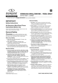 Notice Sun Joe 24VDDCT Drill