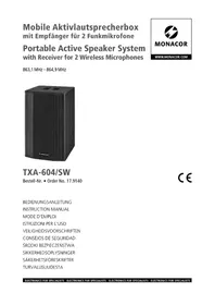 Notice Monacor TXA604SW Speaker