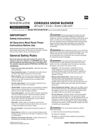 Notice Snow Joe 24VX2SB18XR Snow blower