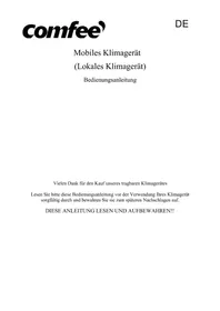 Notice COMFEE MPPH08CRN7 Airconditioning