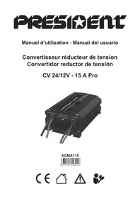 Notice PRESIDENT CV 2412V 15 A PRO Chargeur de batterie