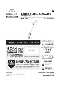 Notice Sun Joe TJ599E Motoculteur électrique