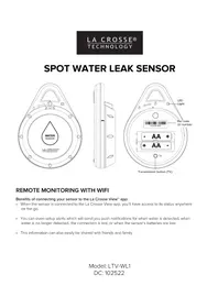 Notice LA CROSSE TECHNOLOGY LTVWL1 Détecteur de fuite d'eau