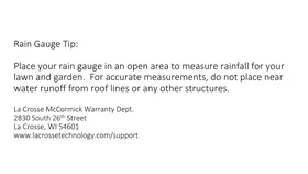 Notice LA CROSSE TECHNOLOGY 7041522 Jauge de pluie