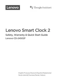 Notice LENOVO SMART CLOCK 2 Casa intelligente